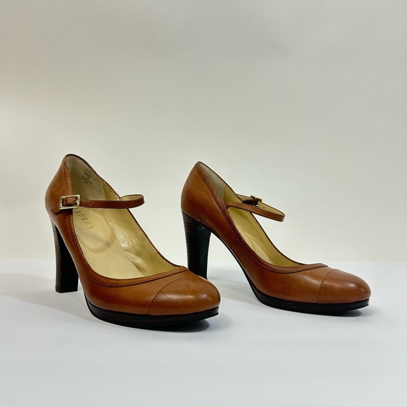 Lauren Ralph Lauren Brown Heels with Strap size 7.5 - Picture 2 of 12